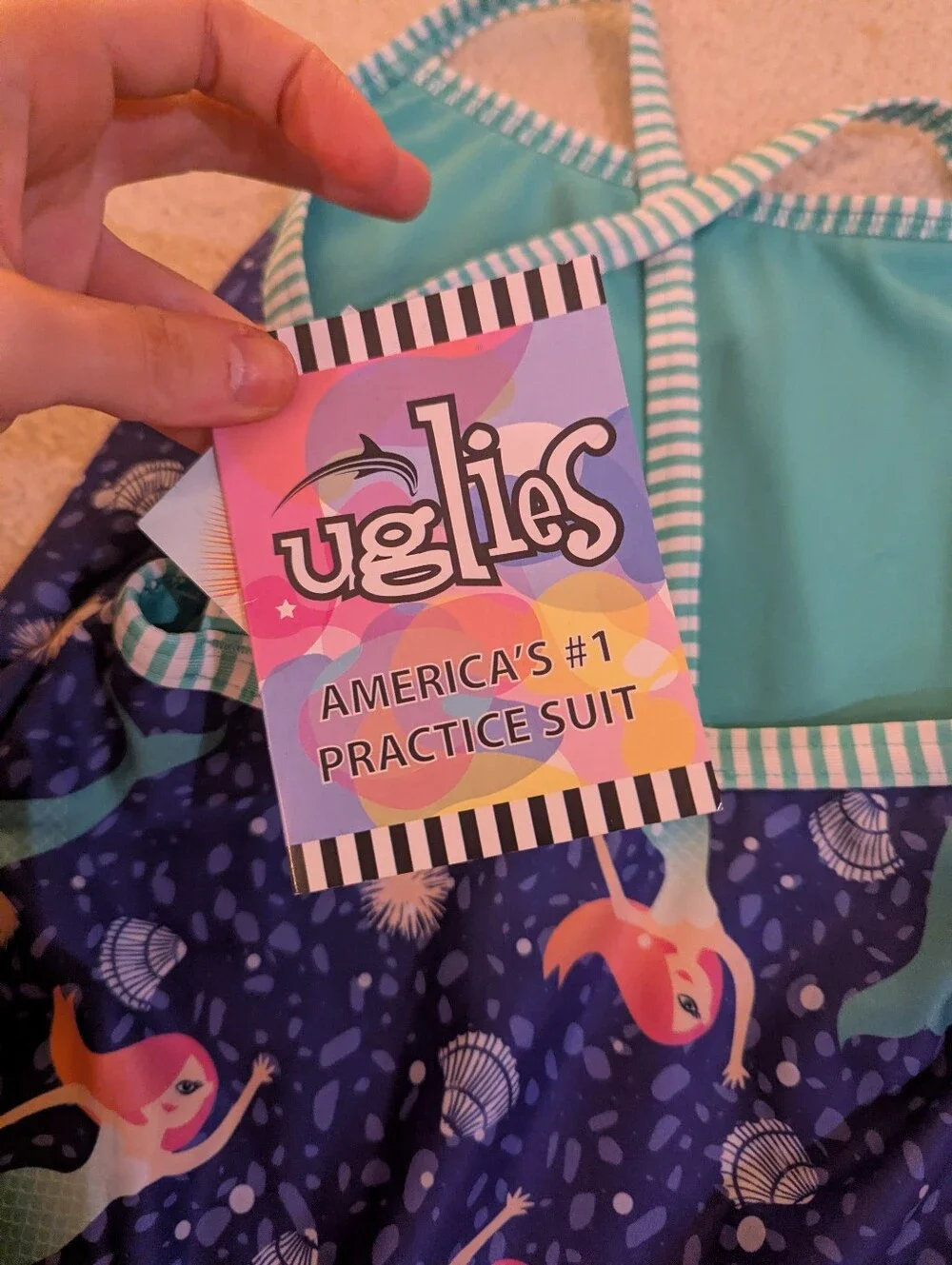 Nwt Dolfin Uglies Mermaid Print One Piece Swimsuit Sz 14
